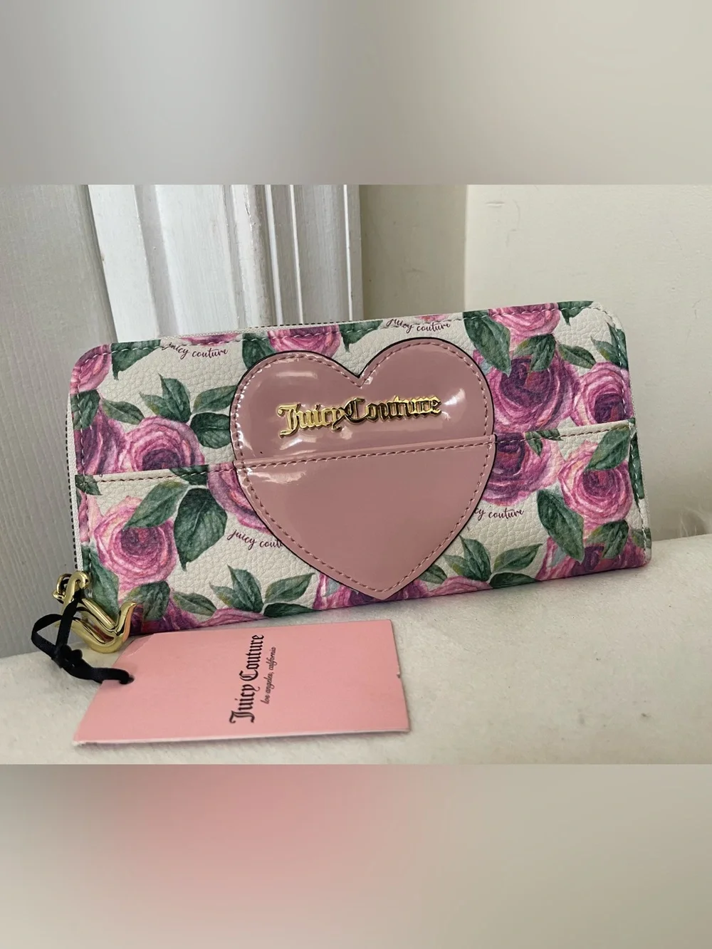 Juicy Couture Pink Heart Floral Women's Wallet